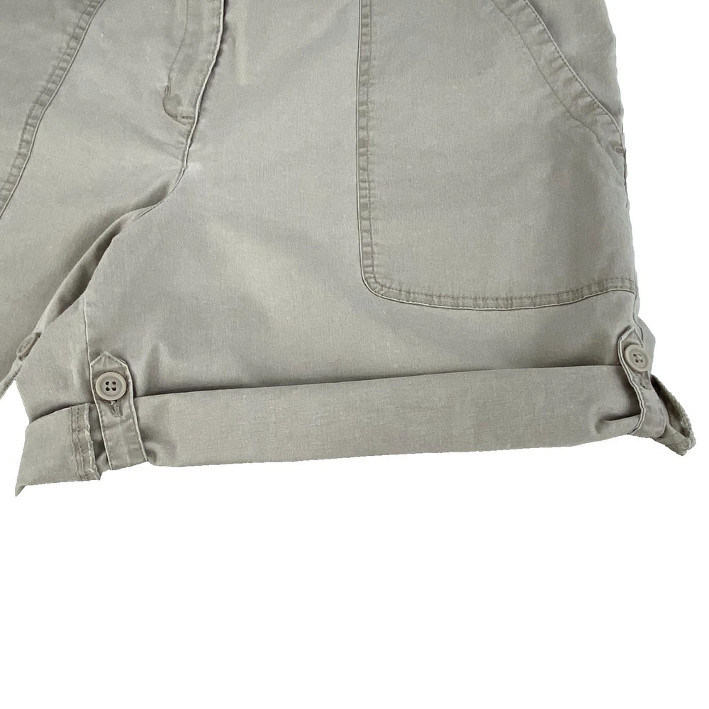 Style & Co Convertible Shorts Women's 16 Khaki Gray Stretch Cotton Comfort - Picture 4 of 5